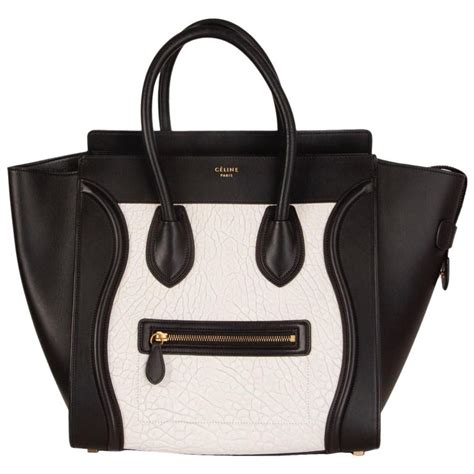 celine paris black and white bag|authentic celine bag for sale.